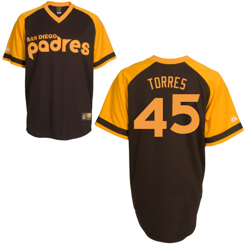 Alex Torres #45 MLB Jersey-San Diego Padres Men's Authentic Cooperstown Baseball Jersey
